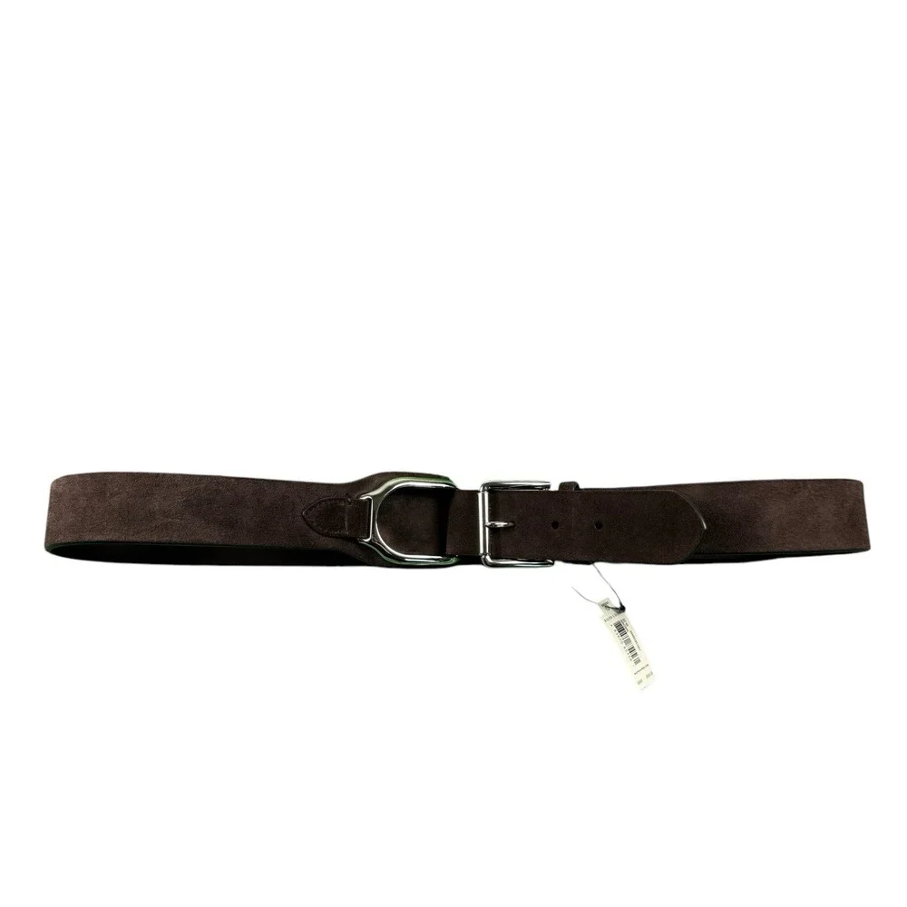 Ralph Lauren Purple Label Womens Equestrian Leather Belt Brown 40 EU L NWT